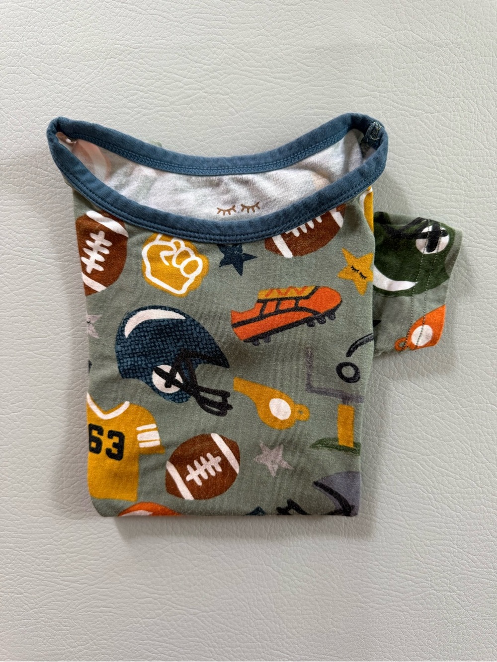 Little Sleepies Touchdown Time Football Toddler 3T Shirt Pajama Top